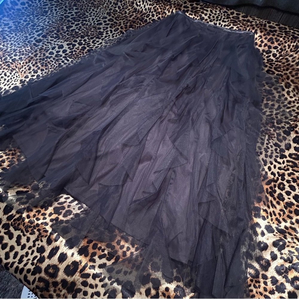 Nights by Teezee Dark Gray Tulle Maxi Skirt - Picture 2 of 7